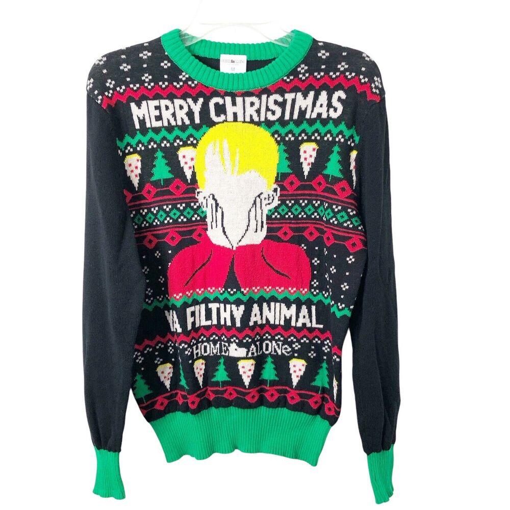 Home Alone Merry Christmas Ya Filthy Animal Women's Sweater Size Medium